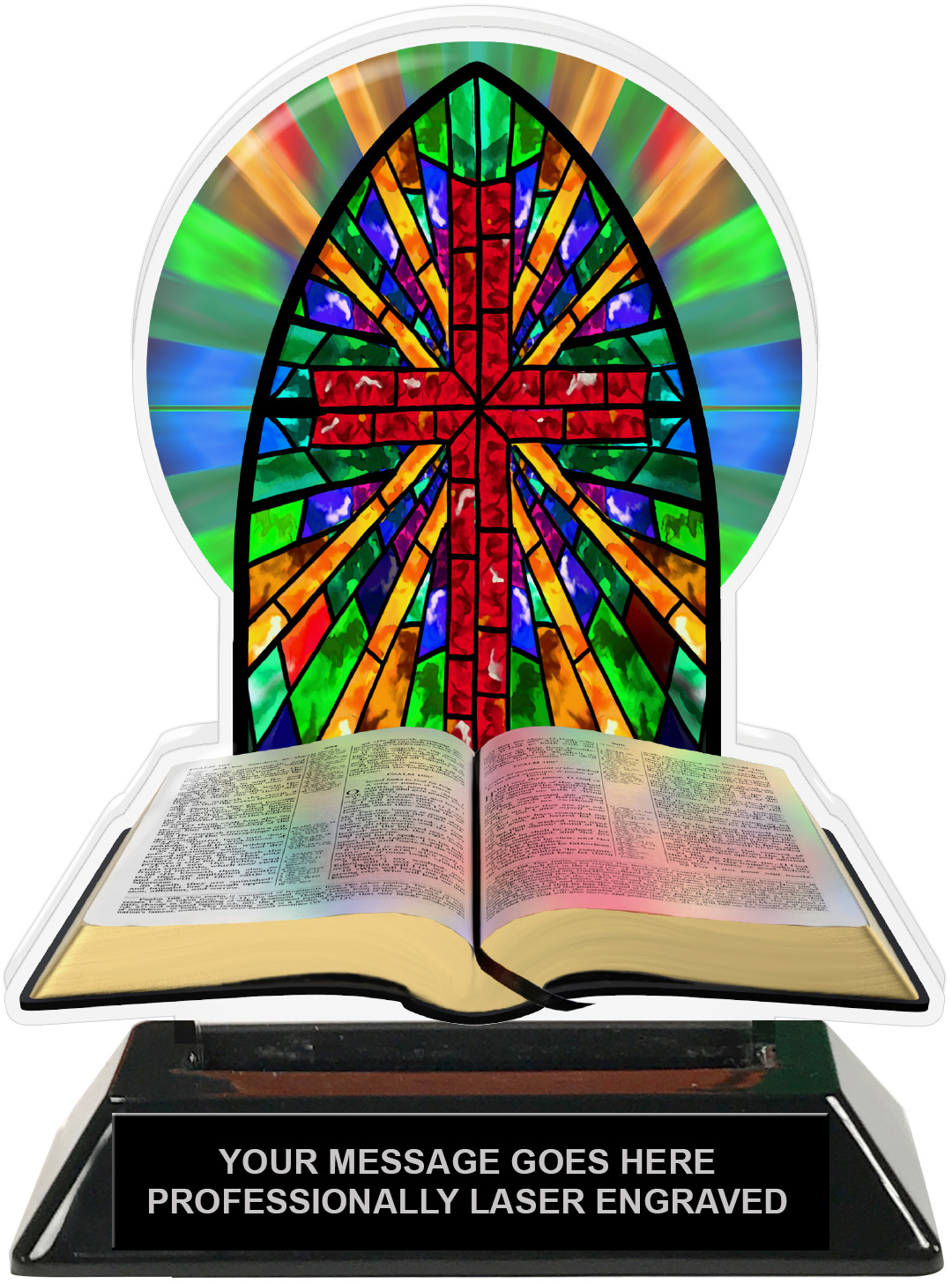Stained Glass Religion Colorix-T Acrylic Trophy- 6.25 inch
