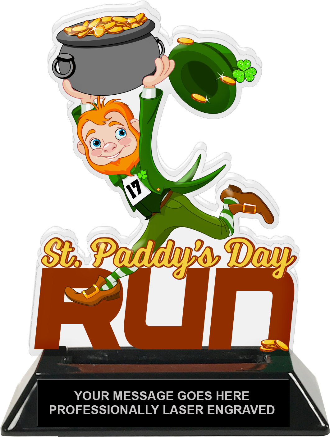 St. Paddy's Day Run Colorix-T Acrylic Trophy - 6.25 inch