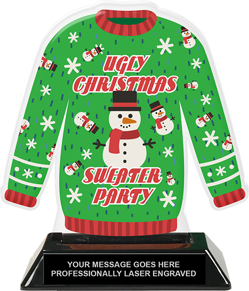Ugly Christmas Sweater Party Colorix-T Acrylic Trophy