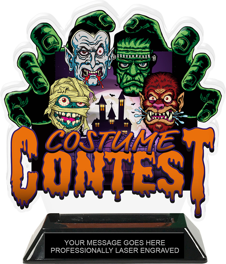 Halloween Costume Contest Colorix-T Acrylic Trophy - 6.25 inch
