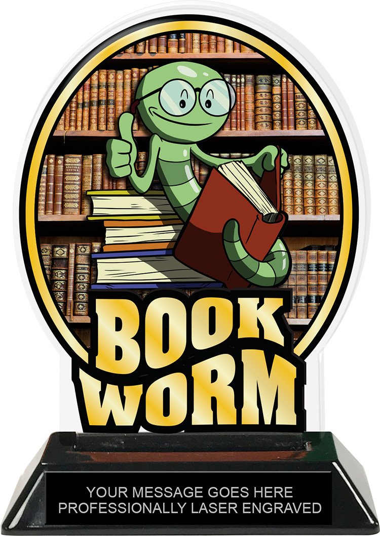 Bookworm Colorix-T Acrylic Trophy - 6.25 inch