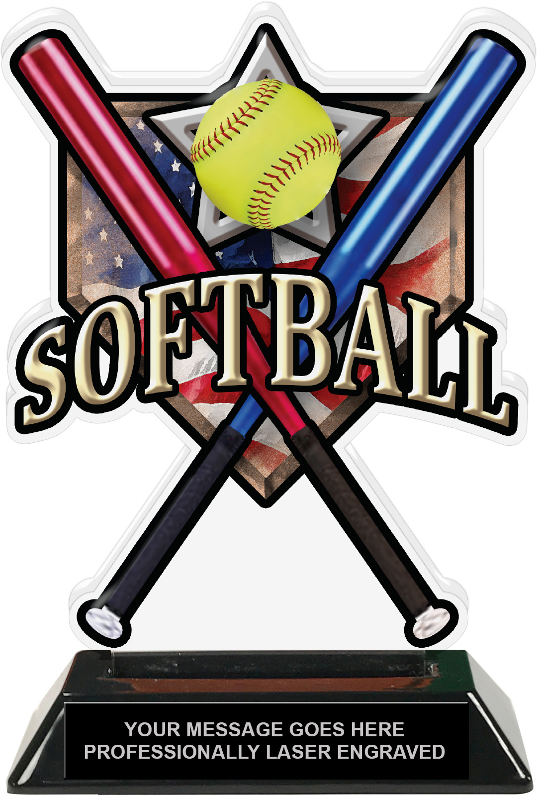 Softball Homeplate Colorix Acrylic Trophy- 7 inch