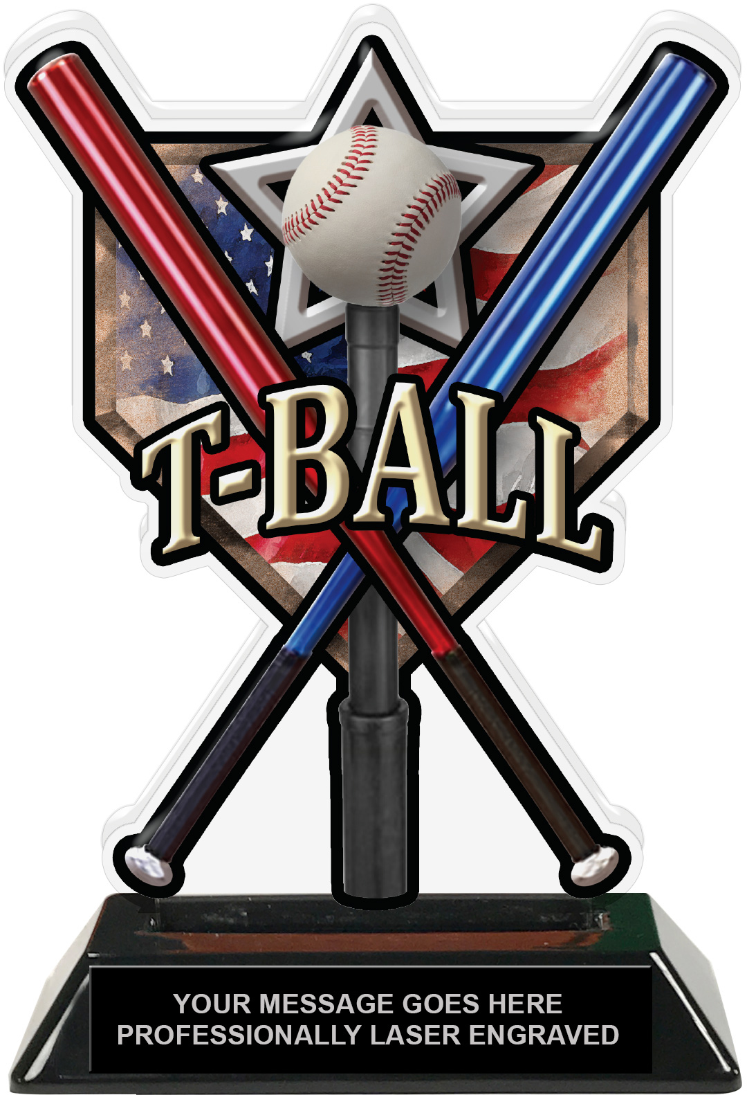 T-Ball Homeplate Colorix Acrylic Trophy- 7 inch