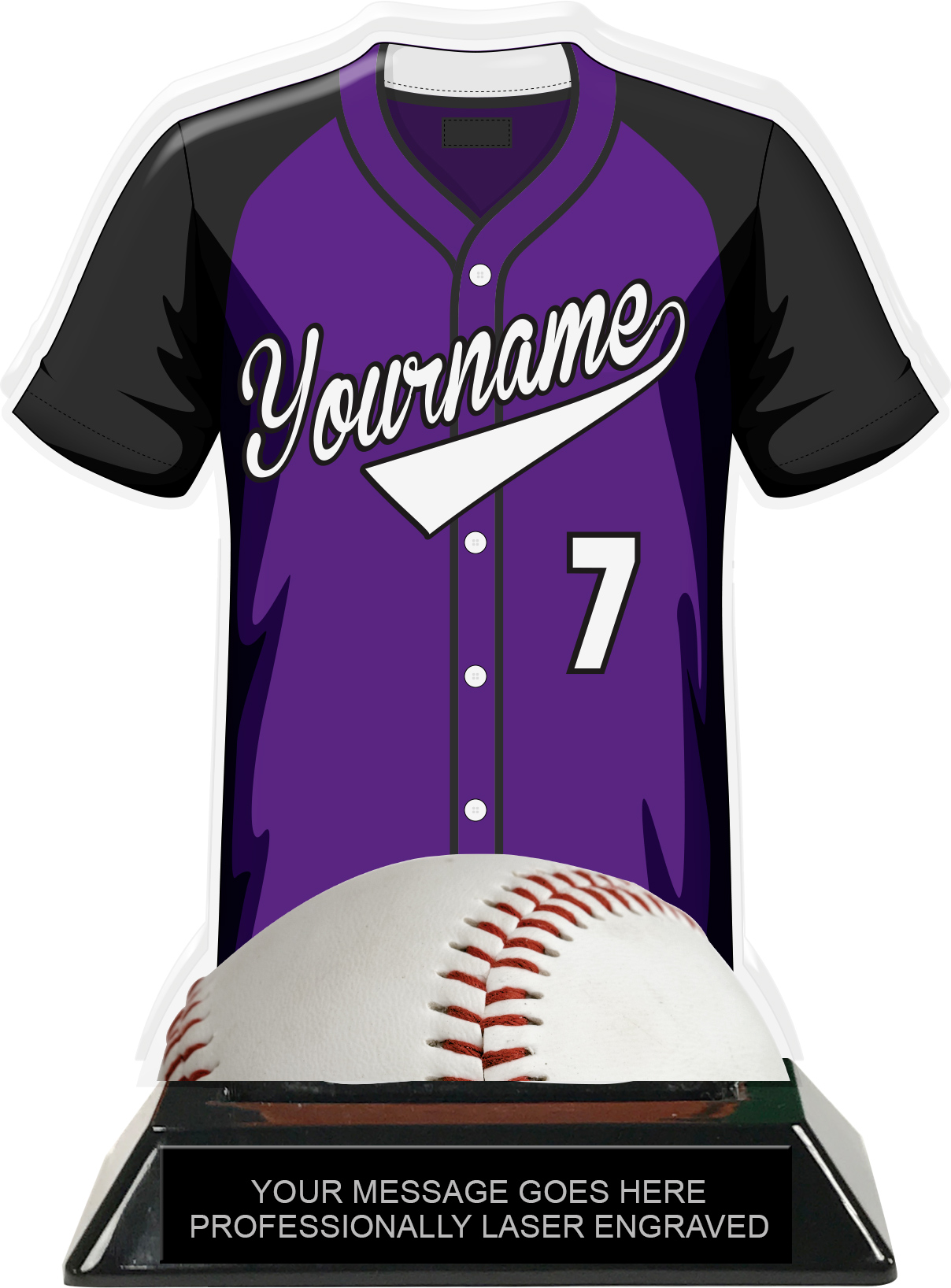purple baseball jersey