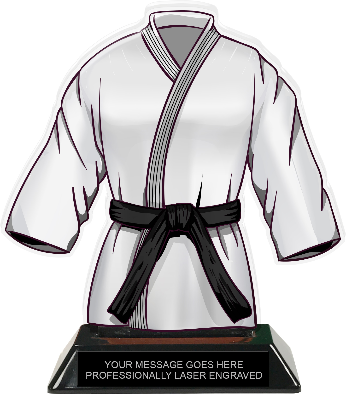 Martial Arts Uniform Colorix-T Acrylic Trophy- Black