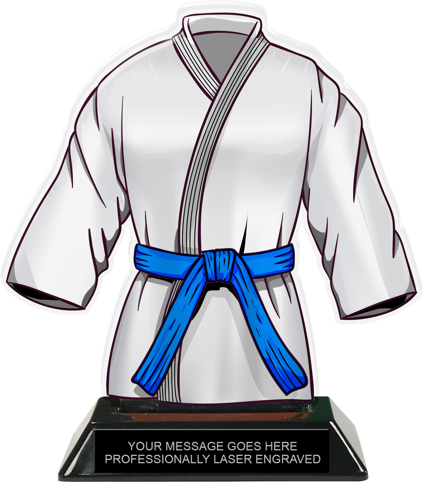Martial Arts Uniform Colorix-T Acrylic Trophy- Blue