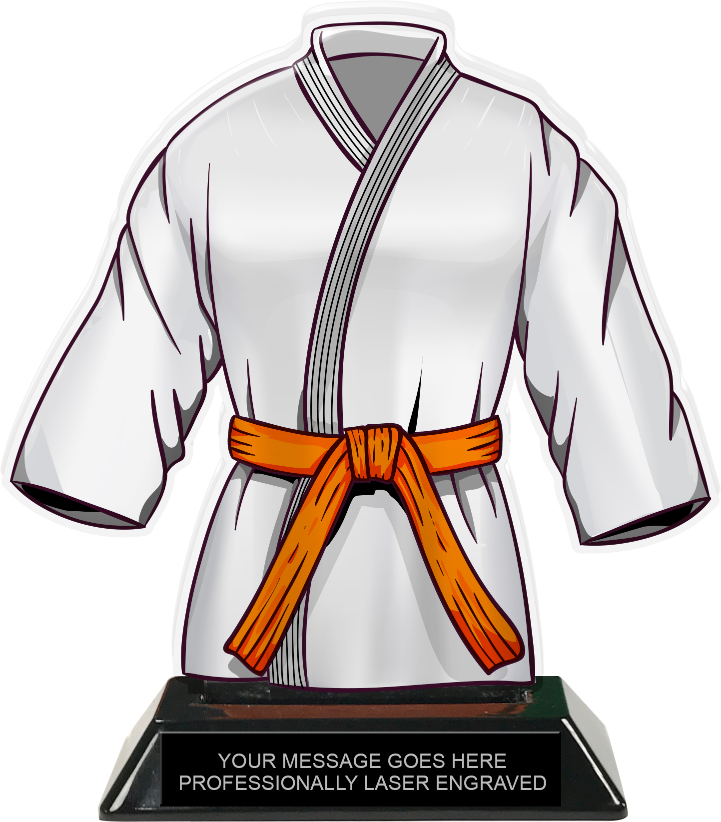 Martial Arts Uniform Colorix-T Acrylic Trophy- Orange