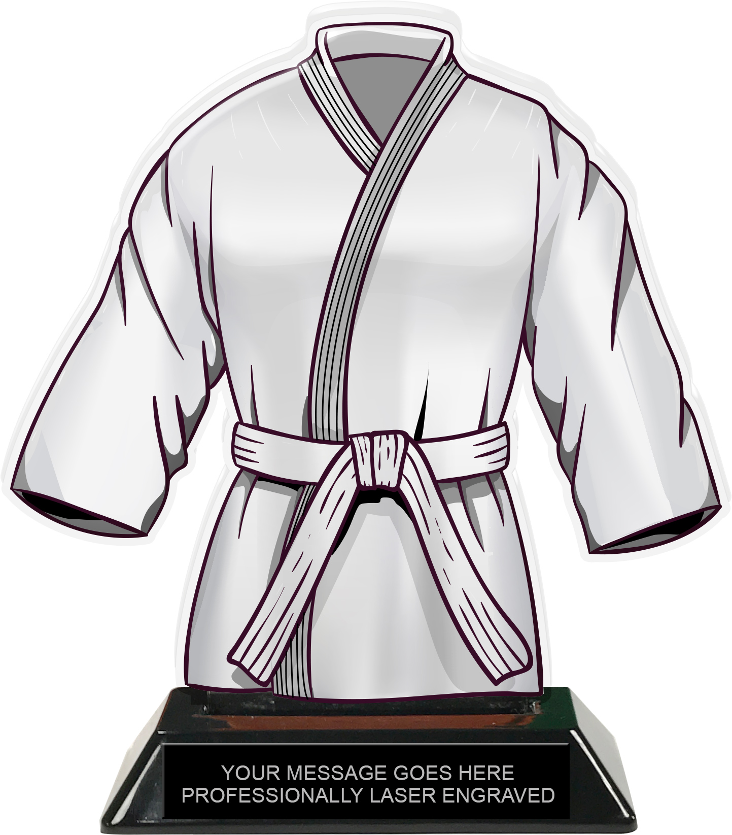 Martial Arts Uniform Colorix-T Acrylic Trophy- White