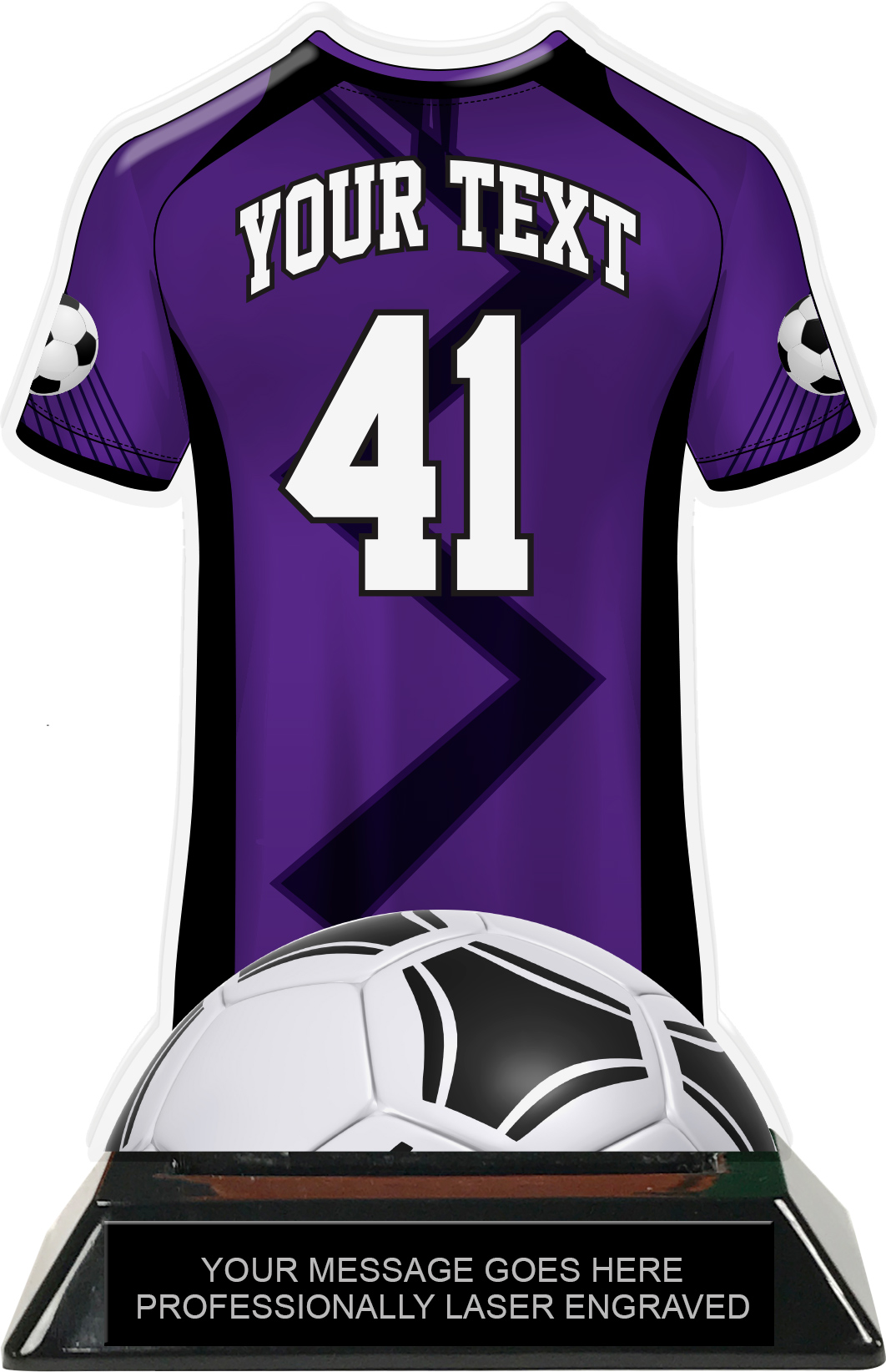 Soccer Jersey Colorix-T Acrylic Trophy- Purple - Trophy Depot