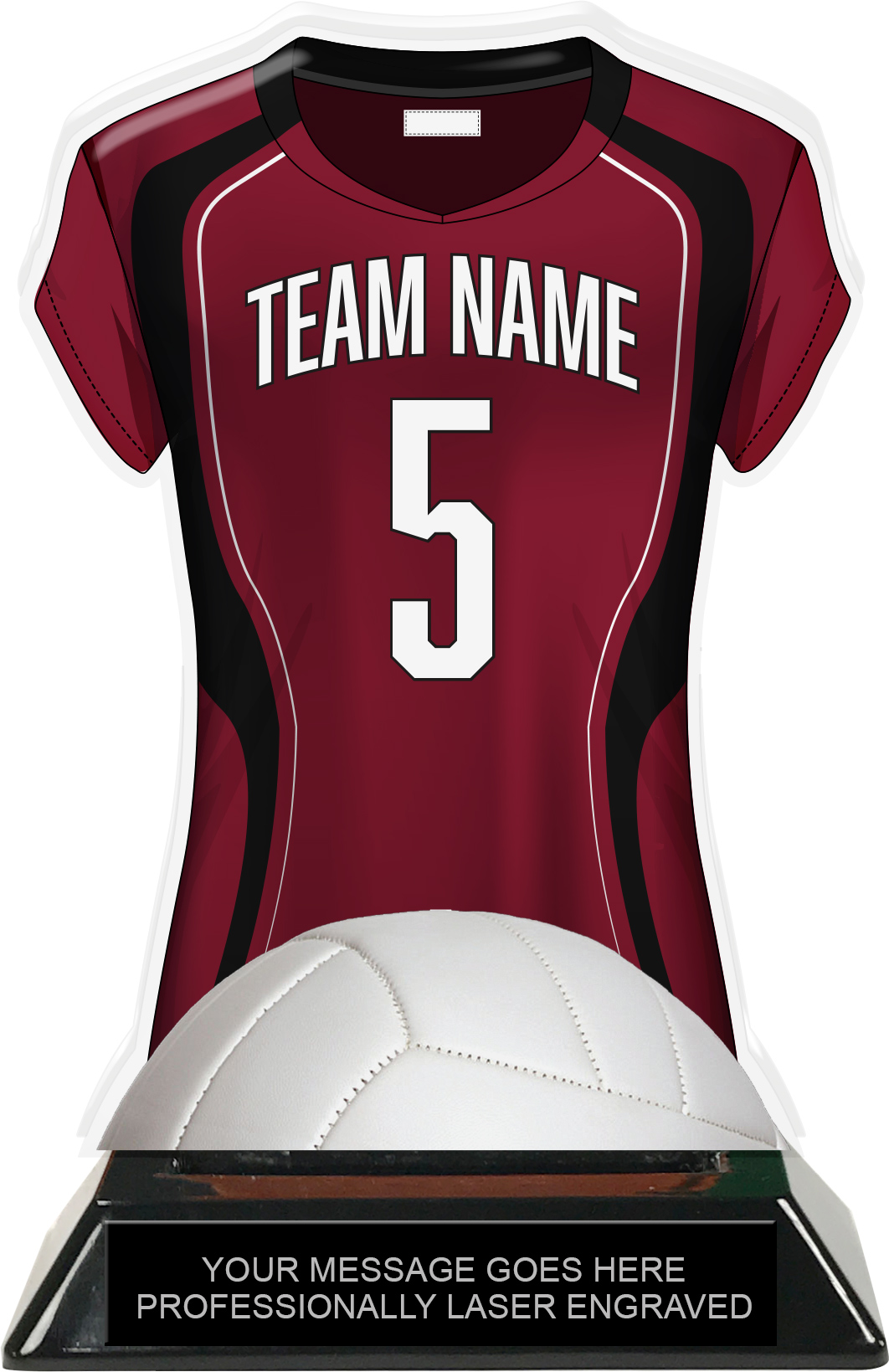 Volleyball Jersey Colorix-T Acrylic Trophy- Maroon - Trophy Depot
