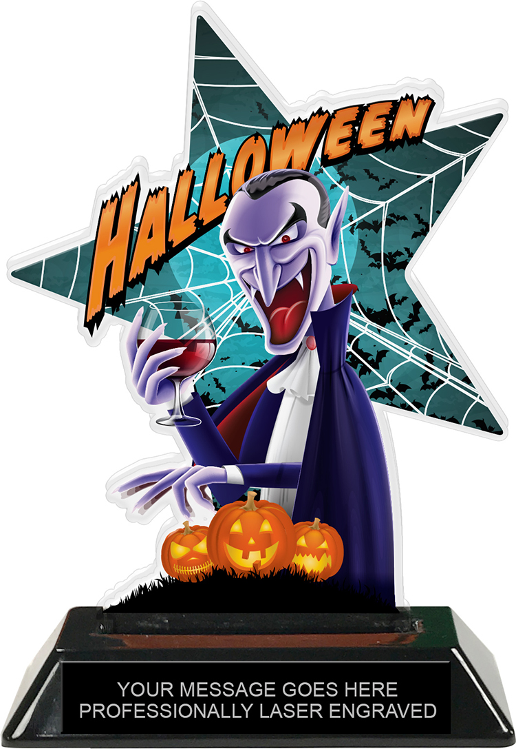 Vampire Halloween Star Colorix Acrylic Trophy- 7 inch