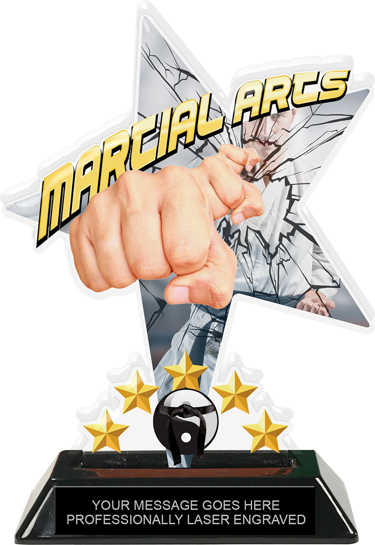 Martial Arts Shattered Star Colorix Acrylic Trophy- 7 inch