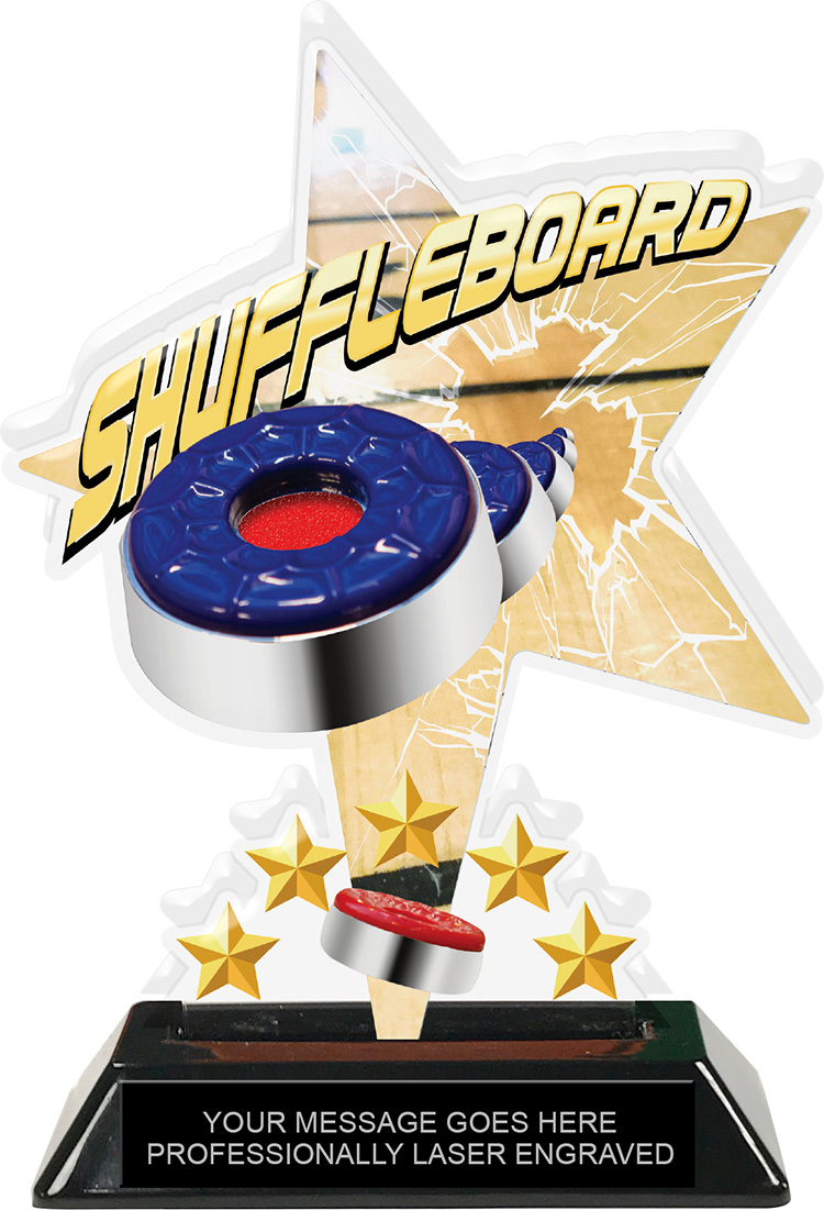 Shuffleboard Shattered Star Colorix Acrylic Trophy- 7 inch
