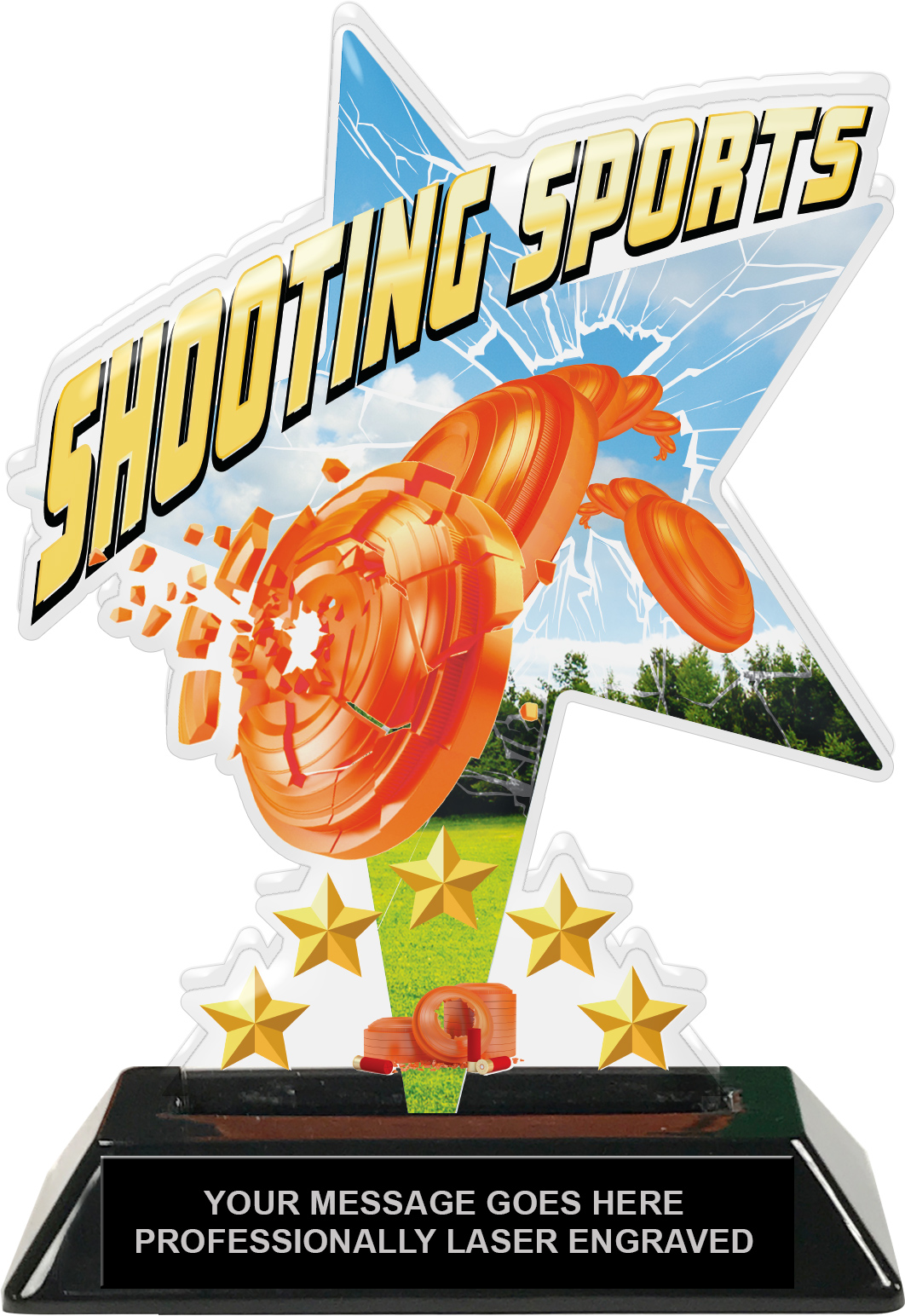 Shooting Sports Shattered Star Colorix Acrylic Trophy - 7 inch