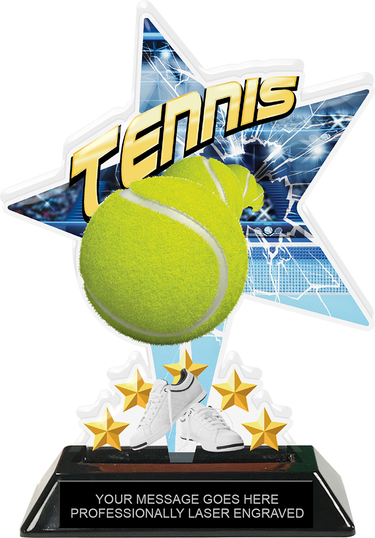 Tennis Shattered Star Colorix Acrylic Trophy- 7 inch