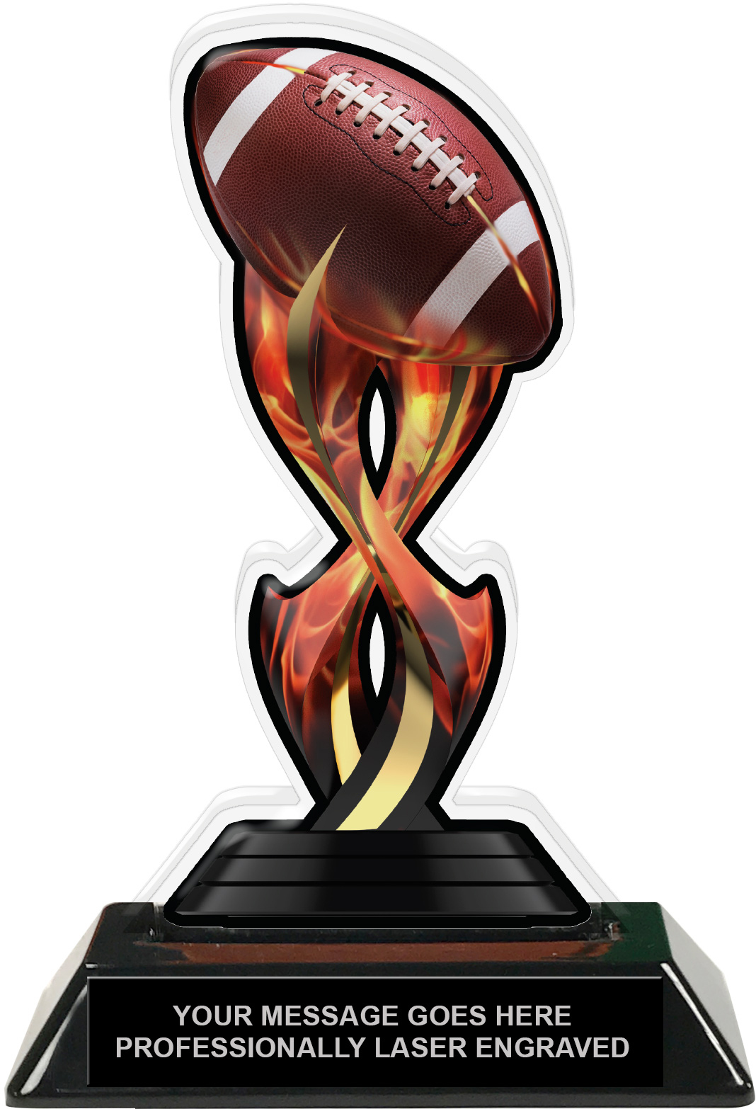 Football Tribal Flames Colorix Acrylic Trophy- 7 inch