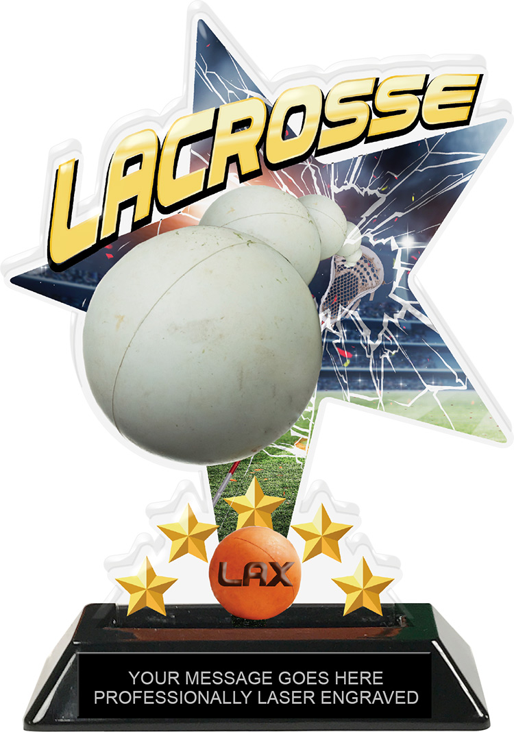 Lacrosse Shattered Star Colorix Acrylic Trophy- 7 inch