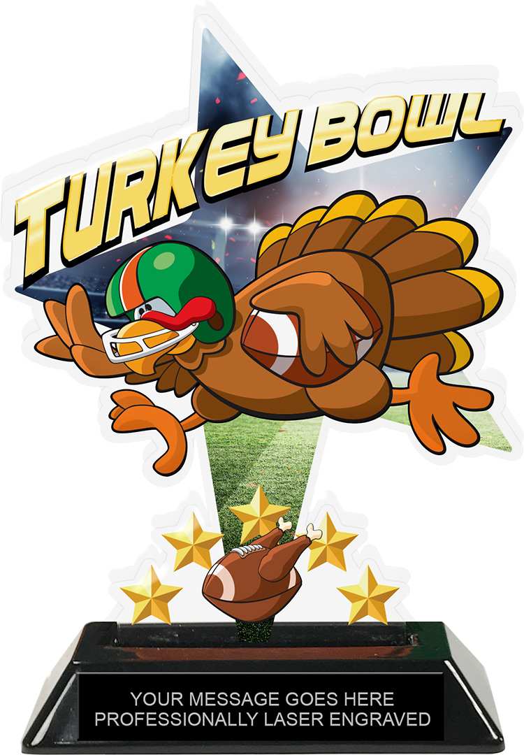 Turkey Bowl Shattered Star Colorix Acrylic Trophy- 7 inch