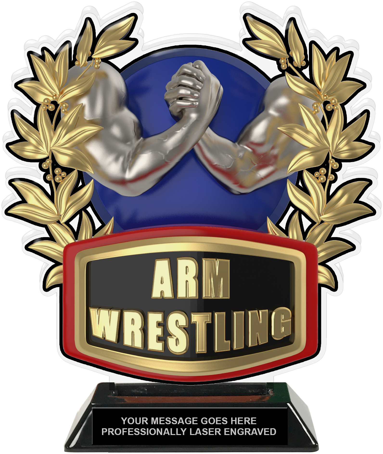 Metallic Arm Wrestling Colorix-T Acrylic Trophy- 8.25 inch