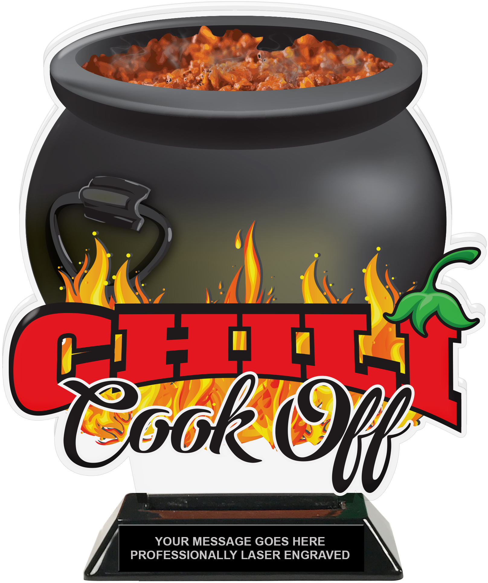 Chili Cook Off Colorix-T Acrylic Trophy- 8.25 inch