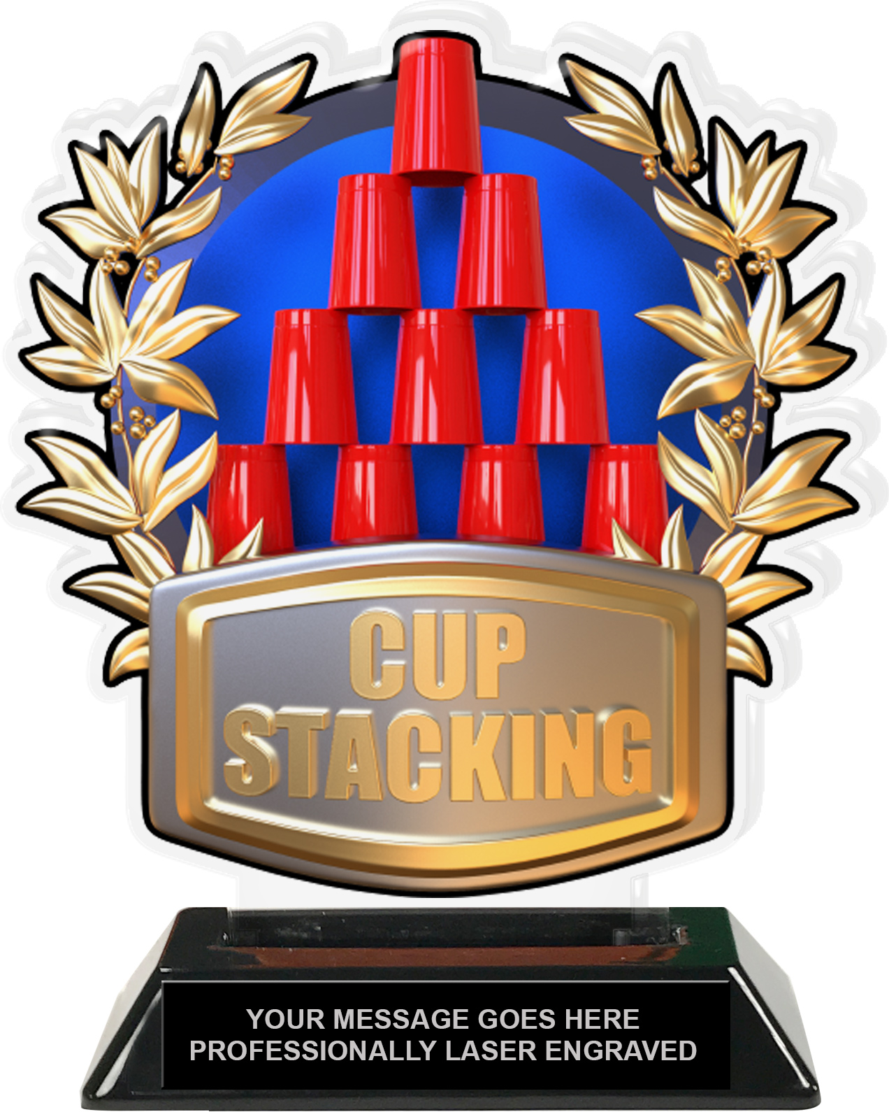 Cup Stacking Colorix-T Acrylic Trophy- 8.25 inch