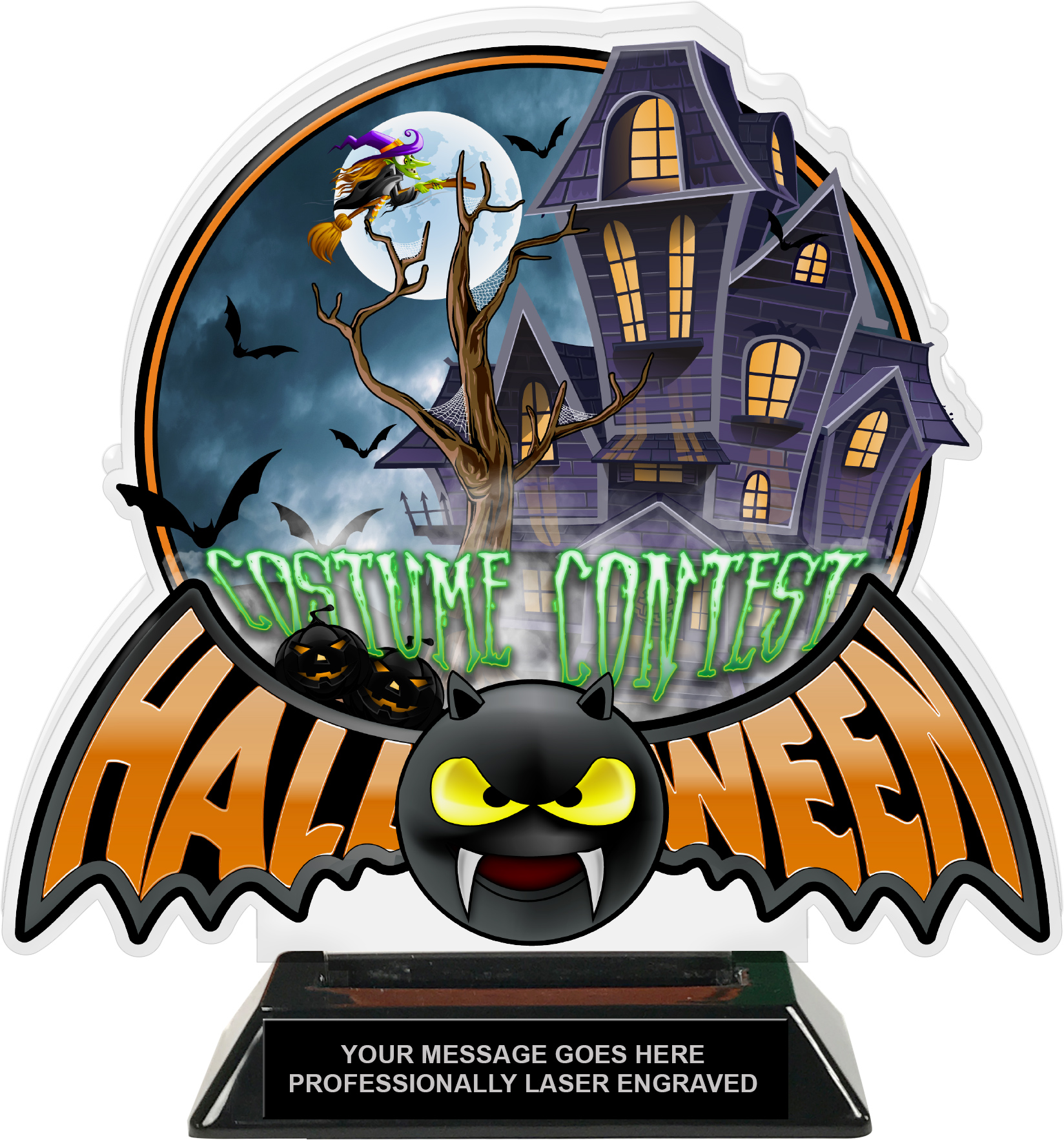 Halloween Bat Costume Contest Colorix-T Acrylic Trophy- 8.25 inch
