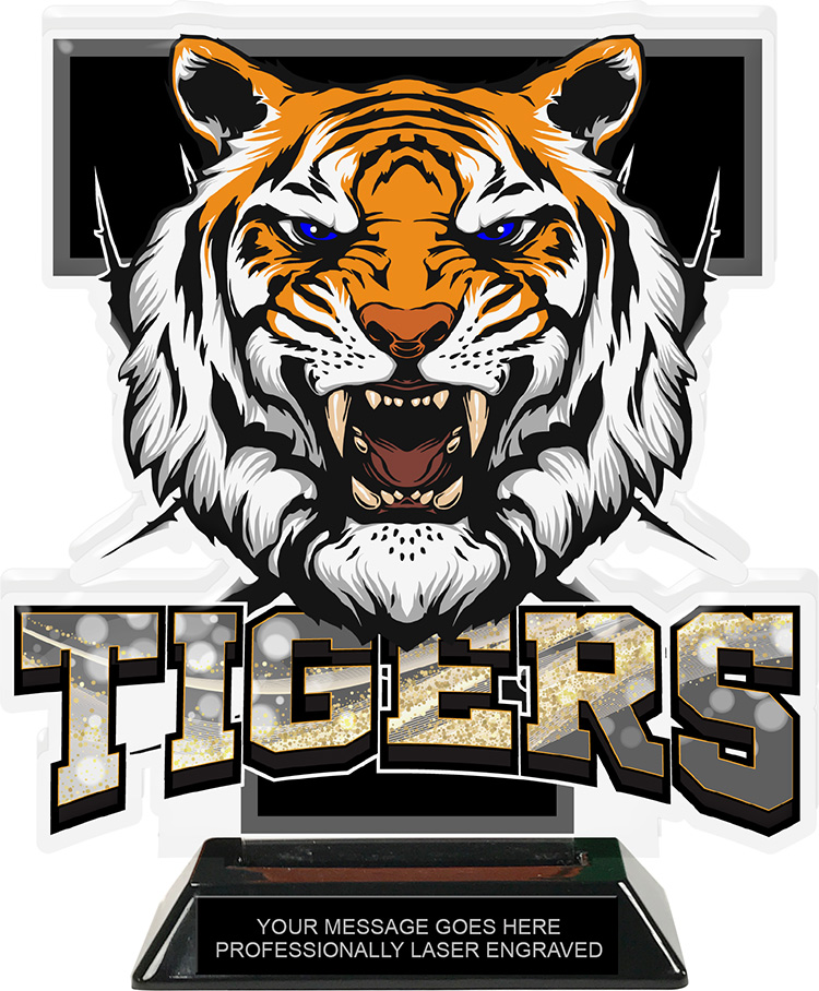 Tigers Mascot Colorix-T Acrylic Trophy- 8.25 inch
