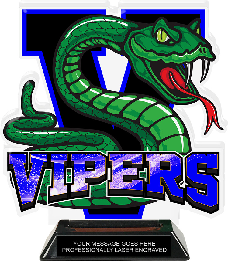 Vipers Mascot Colorix-T Acrylic Trophy- 8.25 inch