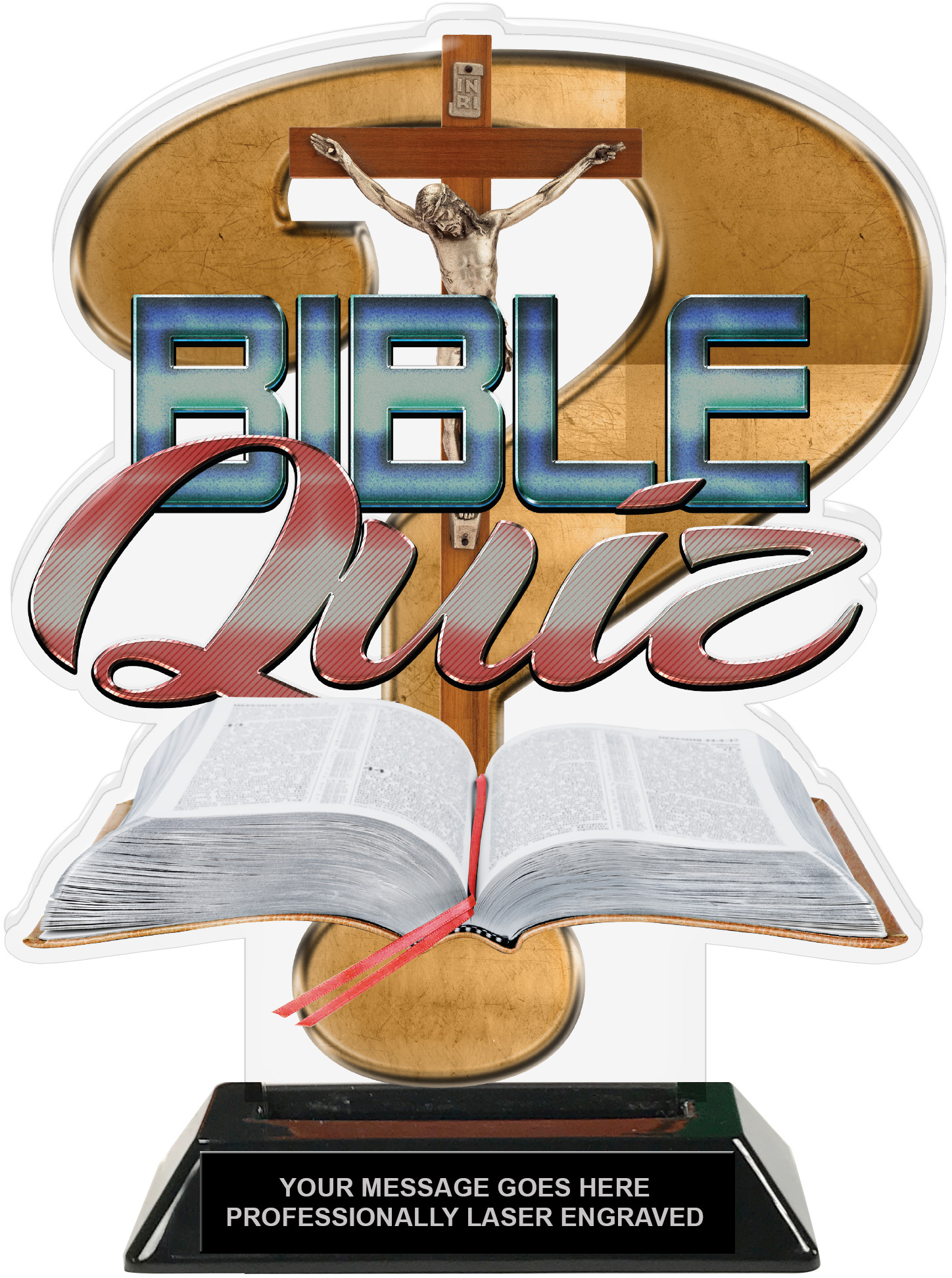 Bible Quiz Colorix-T Acrylic Trophy- 8.25 inch