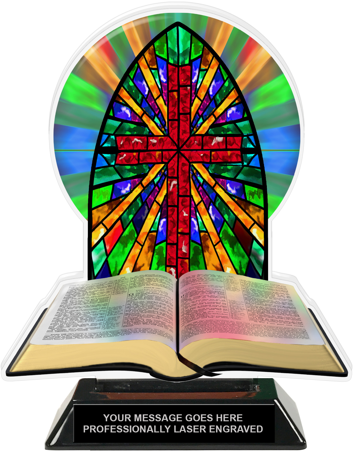Stained Glass Religion Colorix-T Acrylic Trophy- 8.25 inch