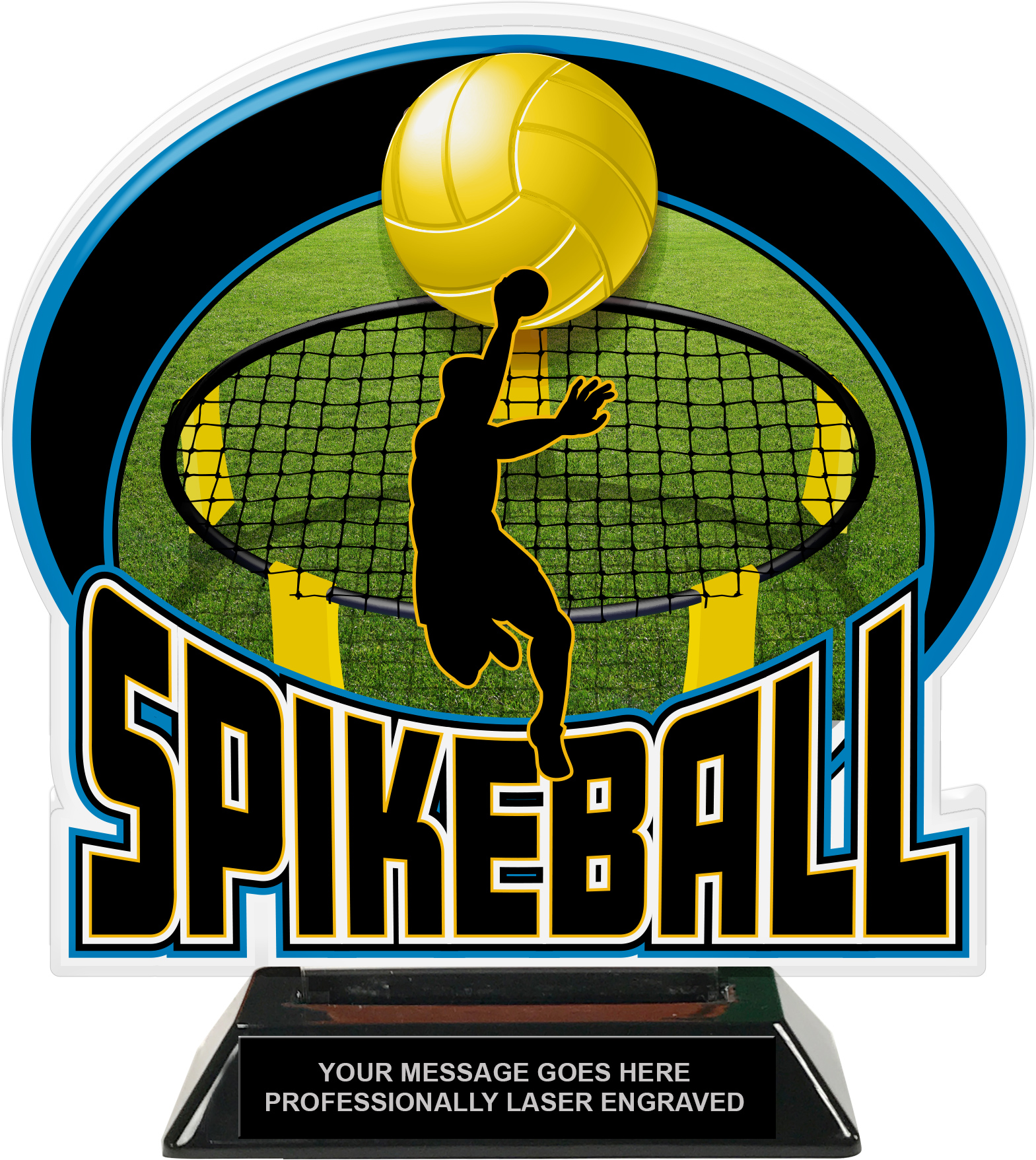 VOLLEYBALL Award full color insert spike black base 
