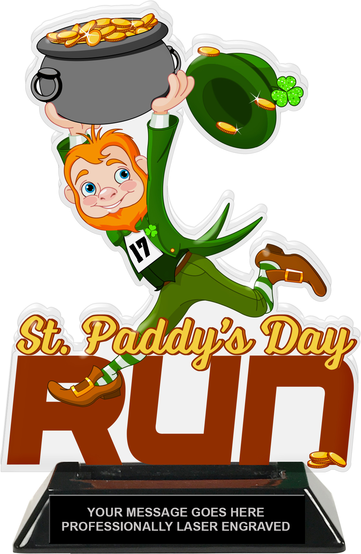 St. Paddy's Day Run Colorix-T Acrylic Trophy - 8.25 inch