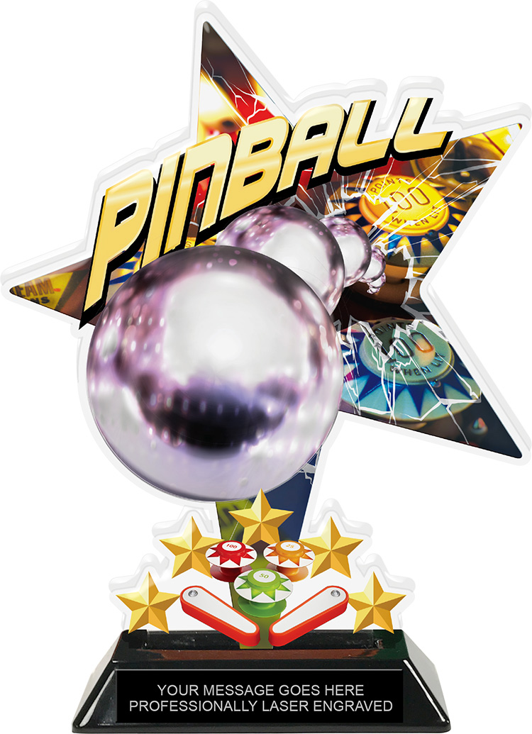 Pinball Shattered Star Colorix Acrylic Trophy- 8.5 inch