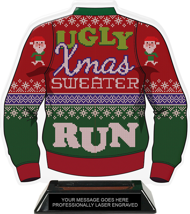 Ugly Sweater Run Colorix-T Acrylic Trophy - 8.25 inch