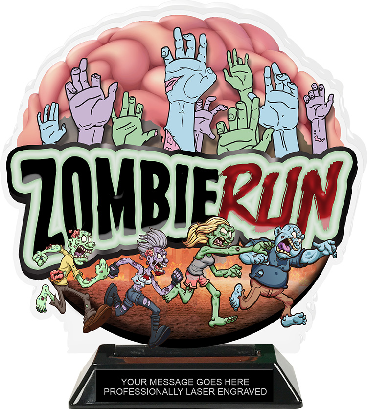 Zombie Run Colorix-T Acrylic Trophy- 8.25 inch