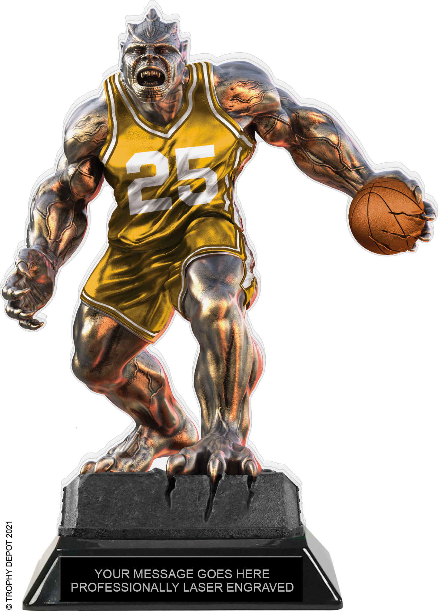 Beast Basketball Choose Your Number Acrylic Trophy - 8.5 inch Gold