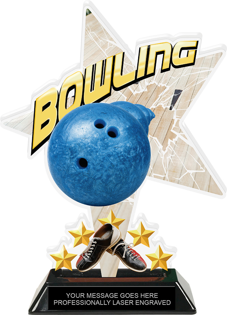 Bowling Shattered Star Colorix Acrylic Trophy- 8.5 inch