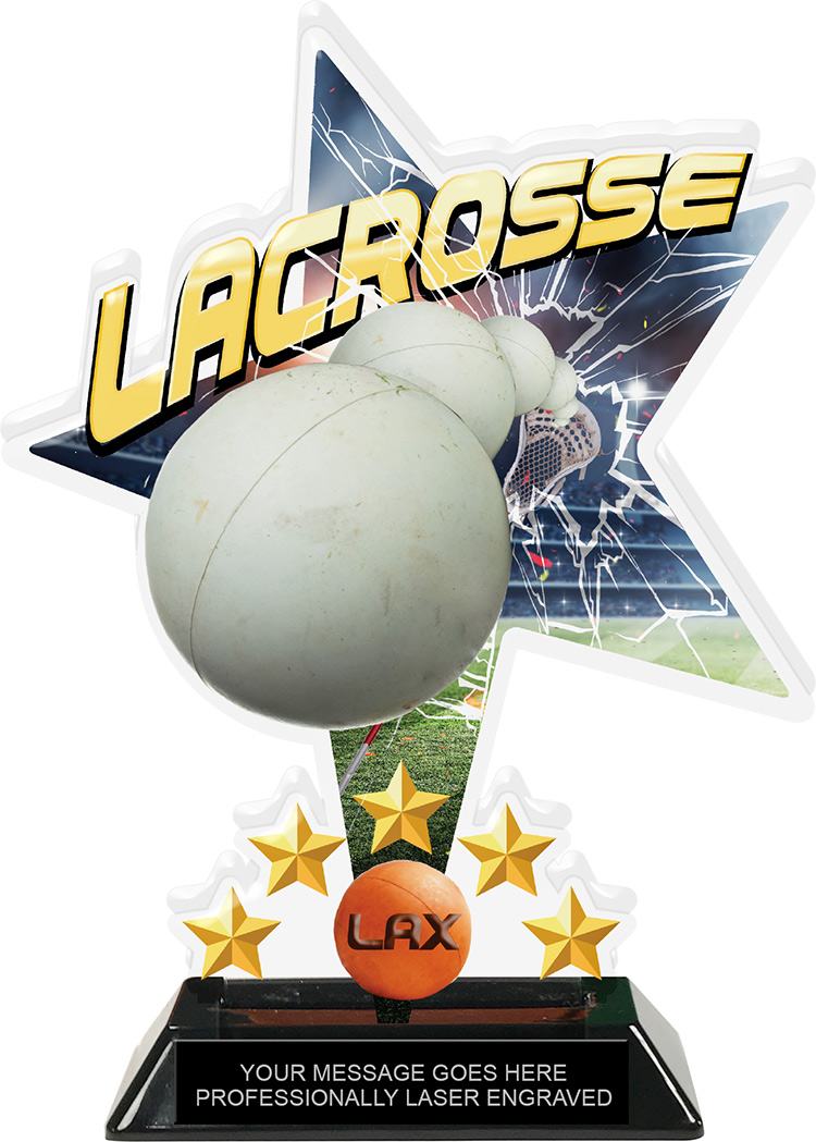 Lacrosse Shattered Star Colorix Acrylic Trophy- 8.5 inch