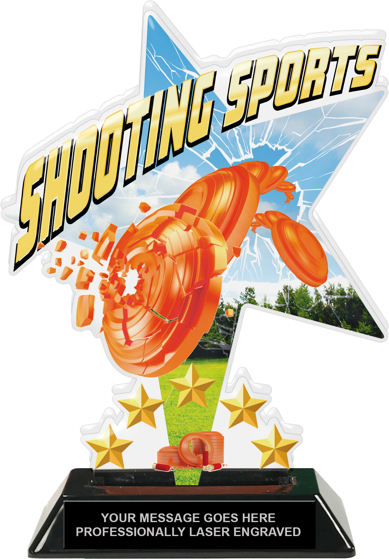 Shooting Sports Shattered Star Colorix Acrylic Trophy - 8.5 inch