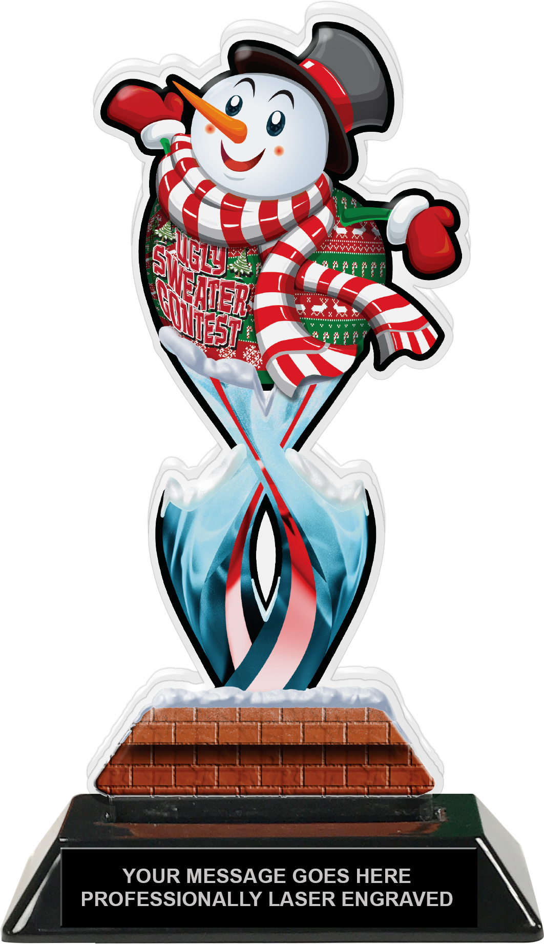 Ugly Sweater Contest Tribal Flames Acrylic Trophy - 8.5 inch