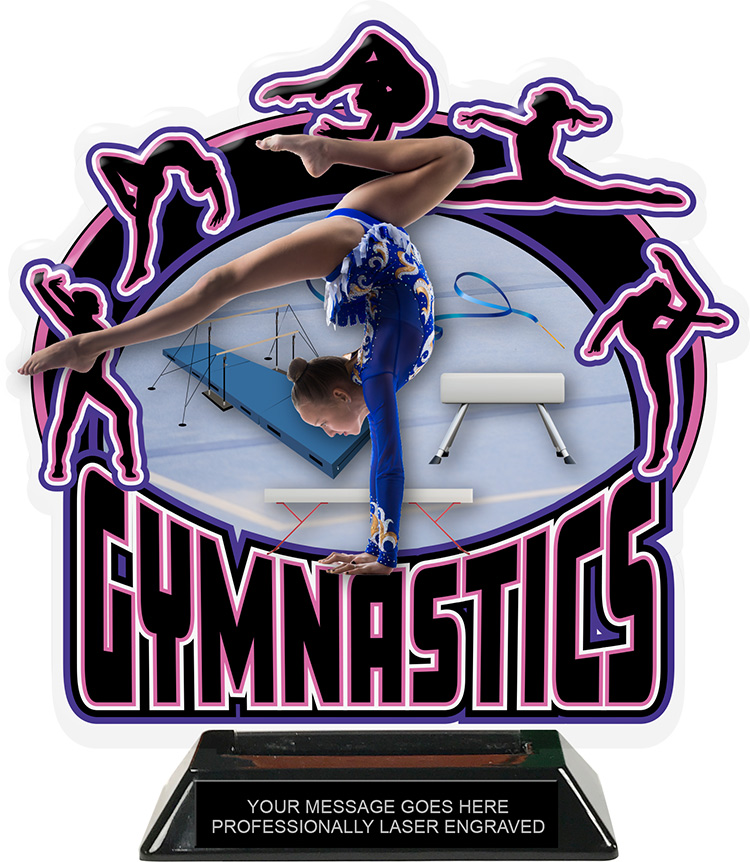Gymnastics Female Colorix-T Acrylic Trophy- 8.25 inch