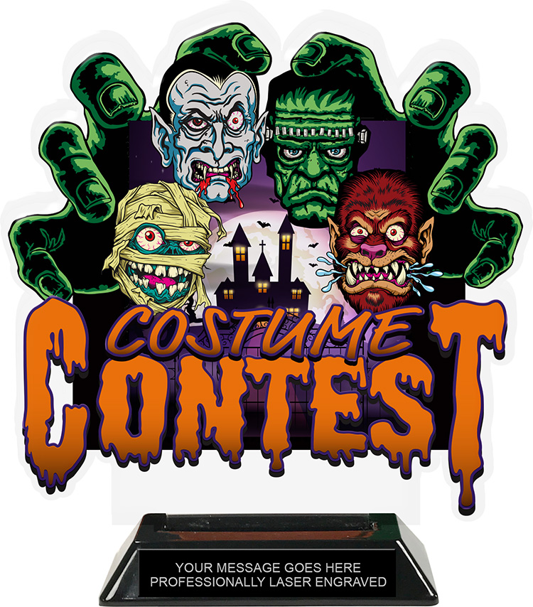 Halloween Costume Contest Colorix-T Acrylic Trophy- 8.25 inch