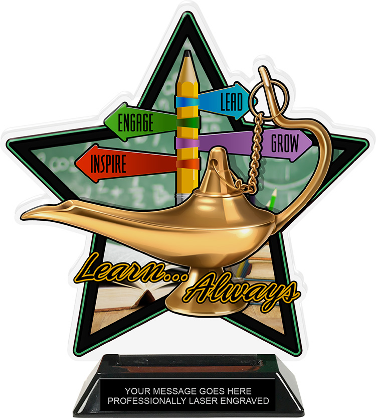 Lamp of Knowledge Colorix-T Acrylic Trophy- 8.25 inch