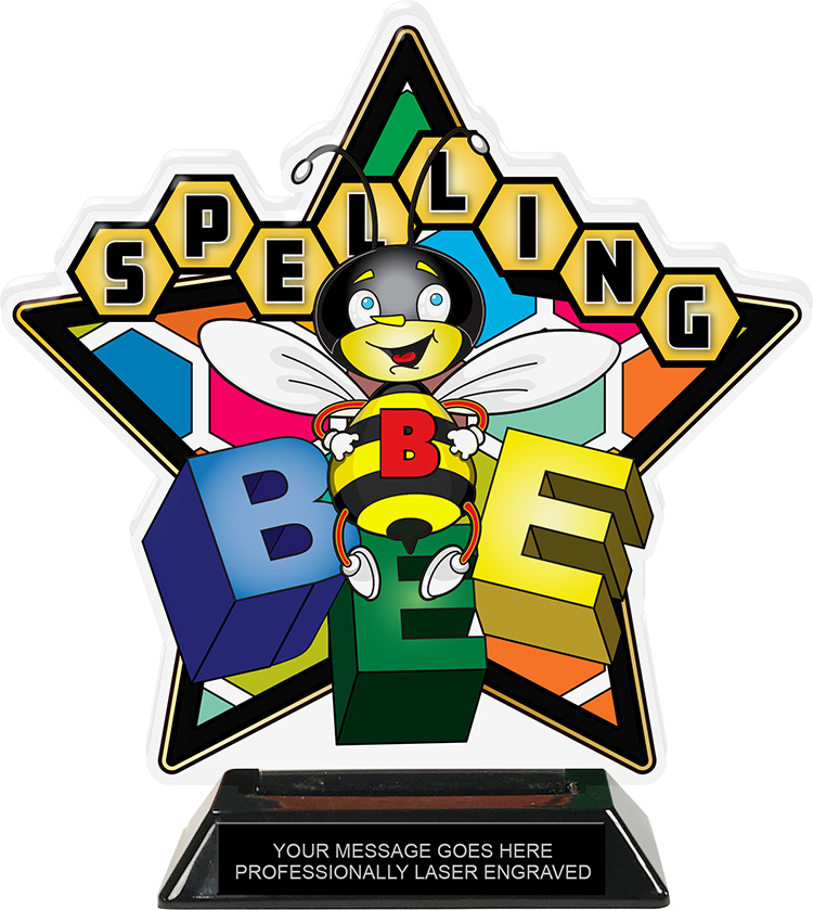 Spelling Bee Colorix-T Acrylic Trophy- 8.25 inch