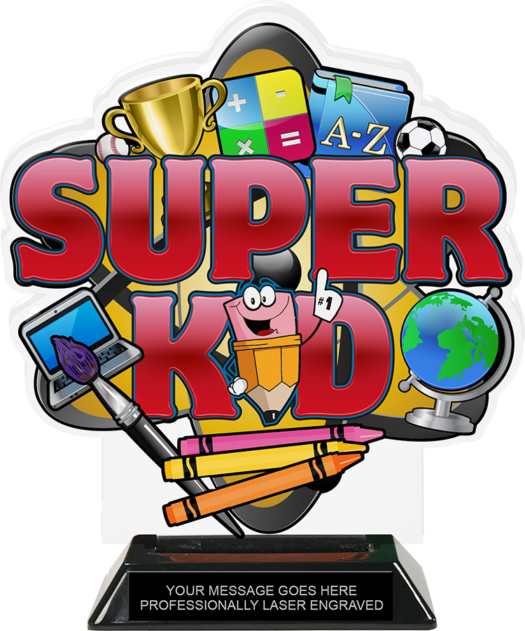 Super Kid Colorix-T Acrylic Trophy- 8.25 inch