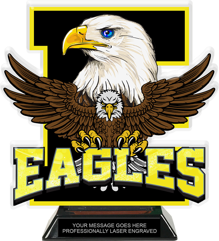 Eagle Mascot Colorix-T Acrylic Trophy- 8.25 inch