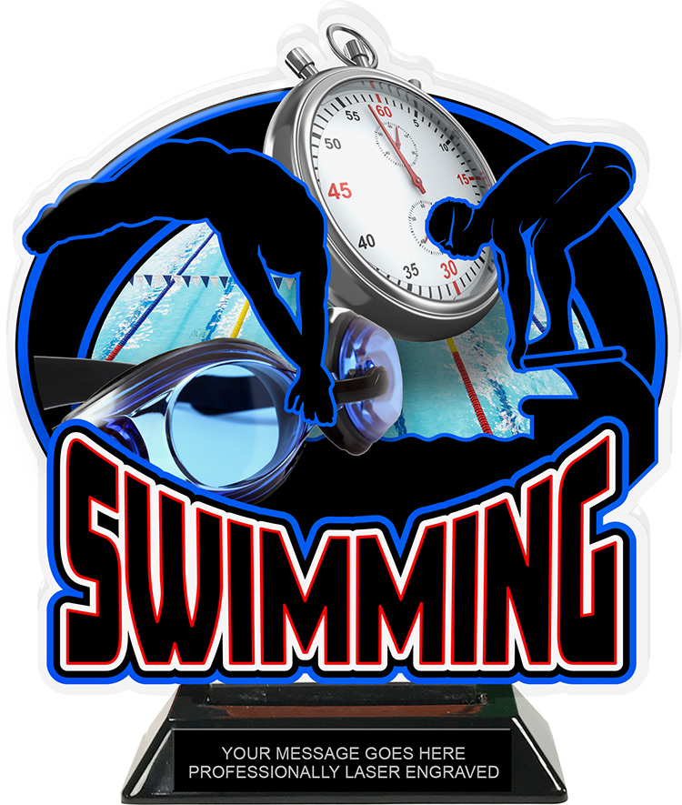 Swimming Colorix-T Acrylic Trophy- 8.25 inch