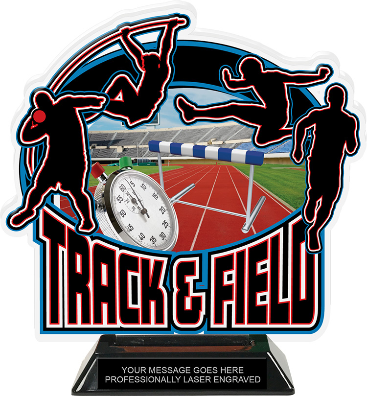 Track & Field Male Colorix Acrylic Trophy- 8.25 inch