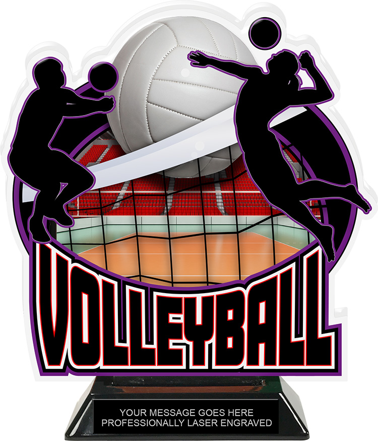 Volleyball Colorix Acrylic Trophy- 8.25 inch