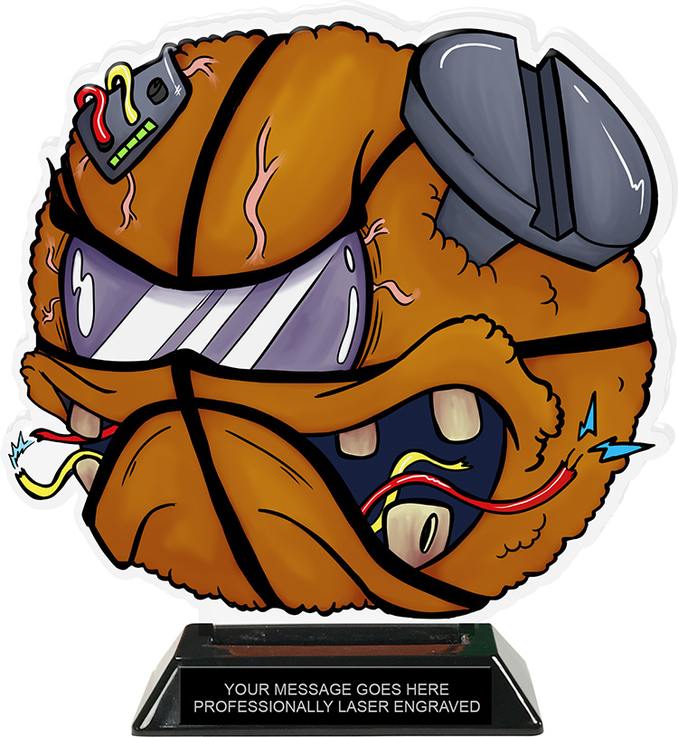 Exclusive Basketball Zomball Colorix-T Acrylic Trophy - 8.25 inch